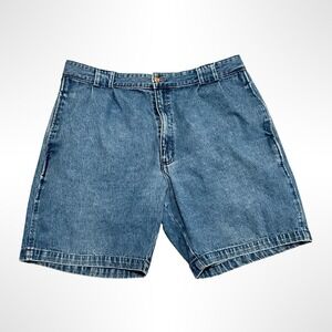 Bugle Boy Classics Denim Shorts Blue Pleated Casual Mens Size 38